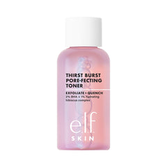 e.l.f. Thirst Burst Toner application shows pore refinement for smoother skin.