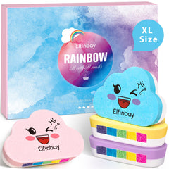Elfinbay bombas arcoíris para niños, efecto colorido y seguro para un baño divertido.