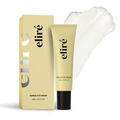 Eliré Repair Eye Cream jar closeup showing a silky formula for smooth under-eye skin.