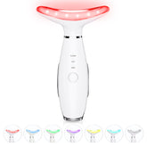 Elishine 7-color neck and face massager in white for at-home facial care.