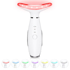 Elishine 7-color neck and face massager in white for at-home facial care.