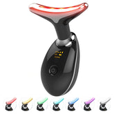 ELISHINE red light therapy on the face and neck for a soothing glow.