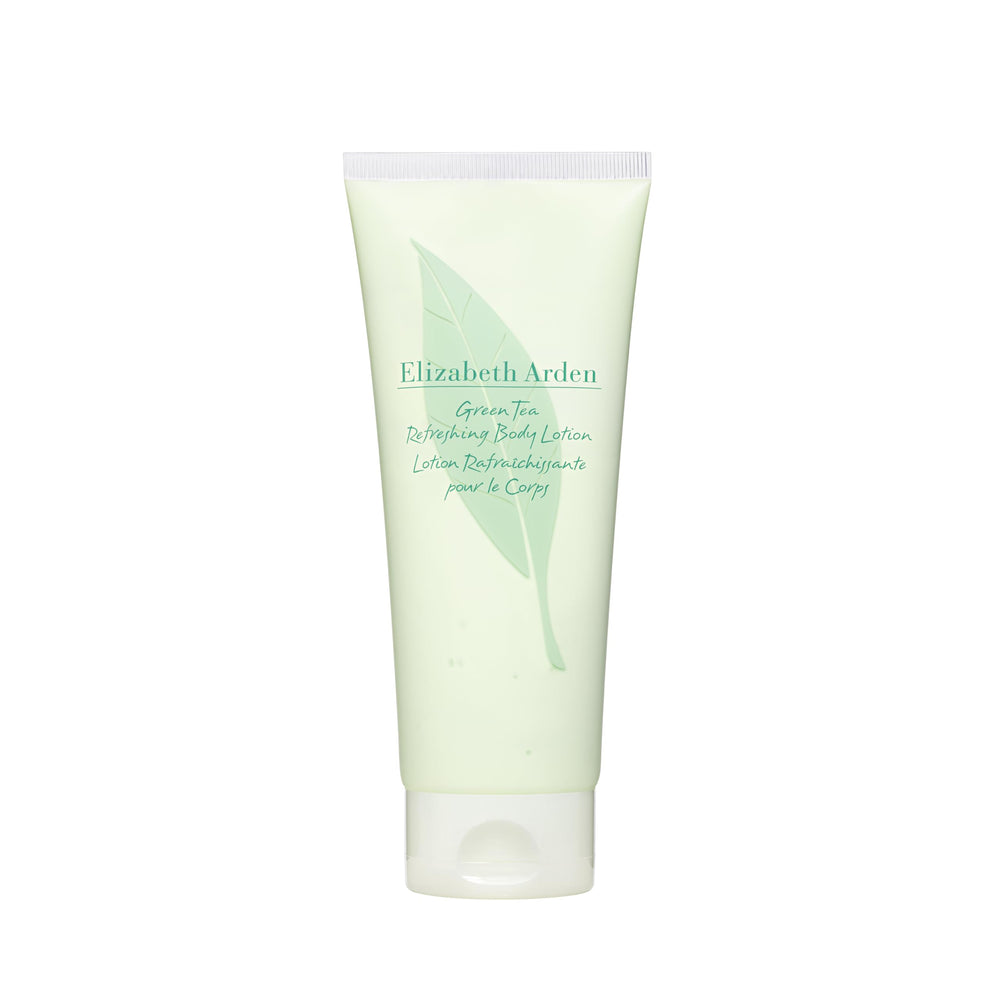 Loción corporal Elizabeth Arden con té verde para hidratación ligera y aroma vigorizante.