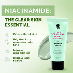 Elizabeth Mott Thank Me Later primer verde corrige rojeces para tono uniforme