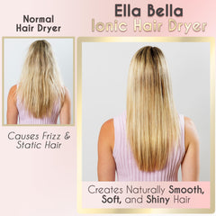 ELLA BELLA ionic dryer technology reduces frizz and adds shine