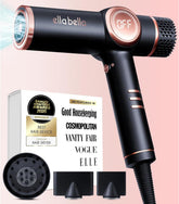 Ella Bella Professional Ionic Hair Dryer with diffuser attached for smooth, shiny results.