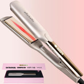 Ella Bella titanium flat iron infrared heat for silky, frizz-free styling.