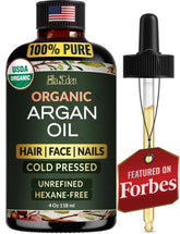 Ella & Eden Argan Oil bottle front view for versatile hair and skin care.
