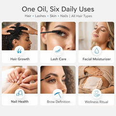 Ella & Eden castor oil on clean face provides deep skin hydration.