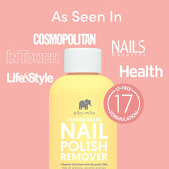 ella-mila jojoba nail polish remover applying on nail with 30 second wait