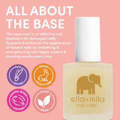 ella-mila Ridge Filler Base Coat on ridged nails before color