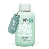 ella+mila soy nail polish remover bottle shows unscented, gentle formula for natural nails.