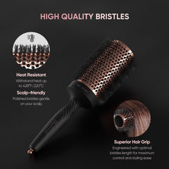 Ellen Evyse round brush two sizes offer versatile root volume.