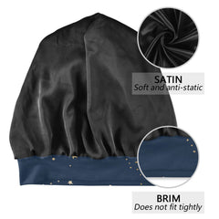 Gorro ElliTarr de satén con amplio espacio para cabello largo y voluminoso.