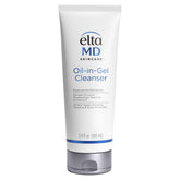 EltaMD Oil-In-Gel Cleanser bottle showing a gentle daily cleanse for balanced skin.