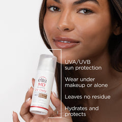 EltaMD UV Daily Deep Tint swirl texture shows lightweight blendability.