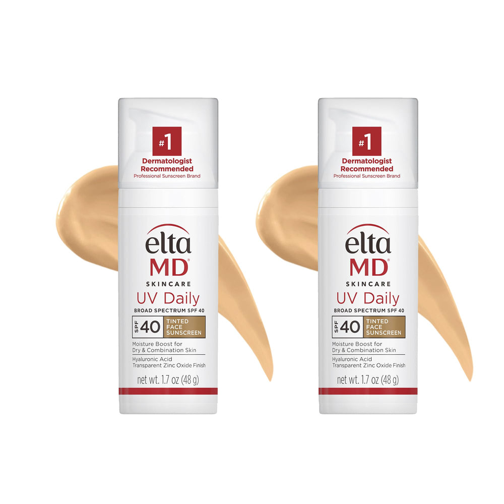 EltaMD UV Daily tinted bottle with pump offers SPF 40 protection daily.