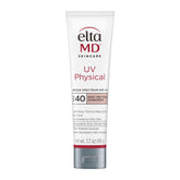 EltaMD UV Physical Rosy Tint bottle close-up showing mineral sunscreen protection.