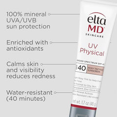 EltaMD Rosy Tint swatch on skin demonstrates even tone and light coverage.