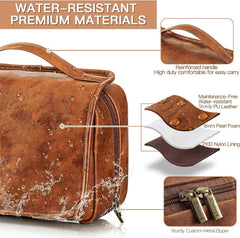 Elviros hanging toiletry bag middle compartments visible for at-a-glance contents.