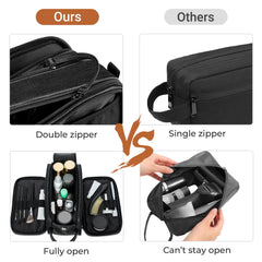 Elviros Toiletry Bag with large capacity and multiple internal pockets for organization.