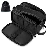 Elviros Toiletry Bag with wet separation keeps towels and clothes dry on the go.