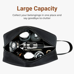 Elviros travel toiletry bag hanging design, ideal for hotel bathroom setup.