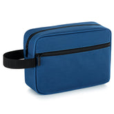Elviros travel toiletry bag in navy blue with hanging design for easy organization on the go