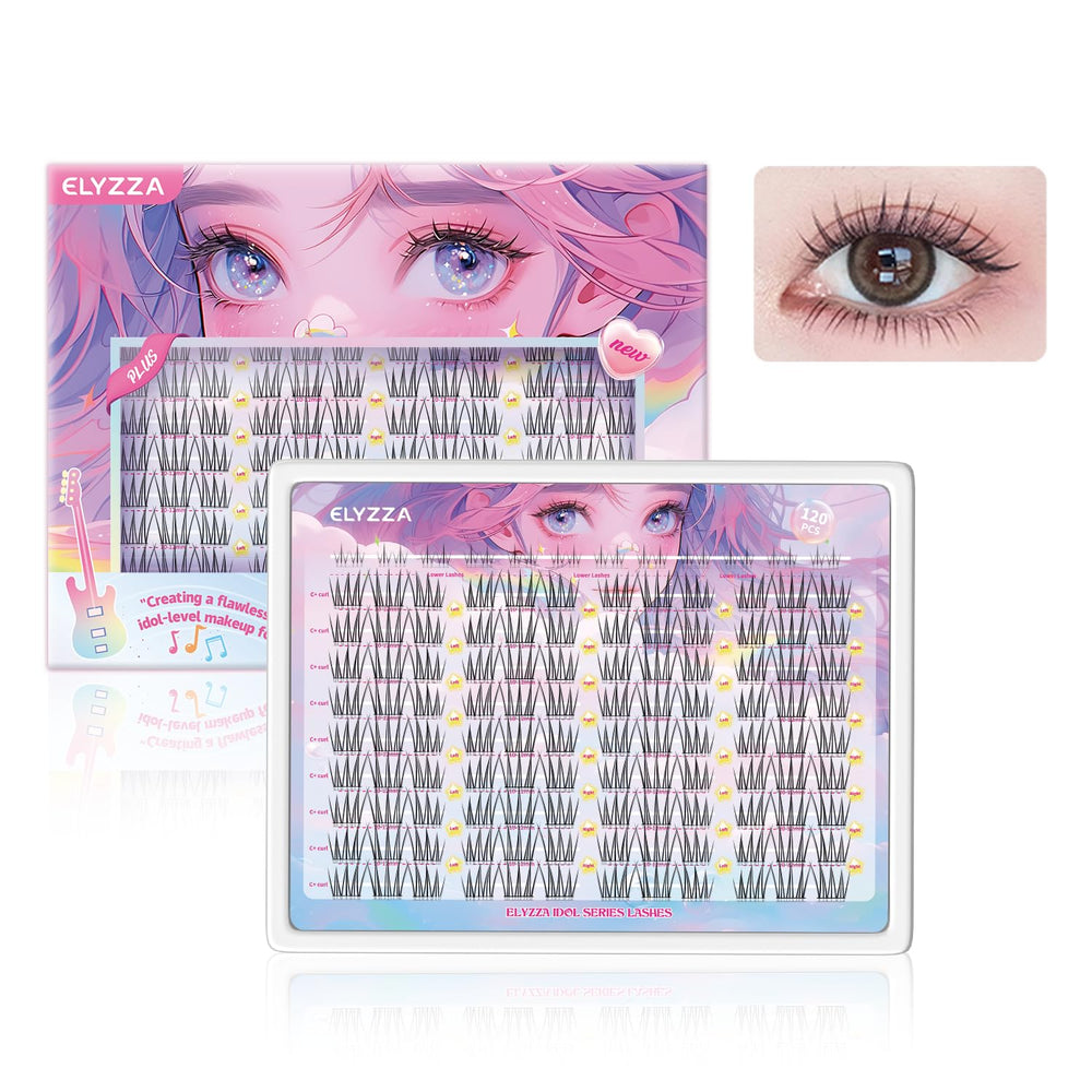 ELYZZA Idol cluster lashes 10-12mm band for lightweight natural flutter.