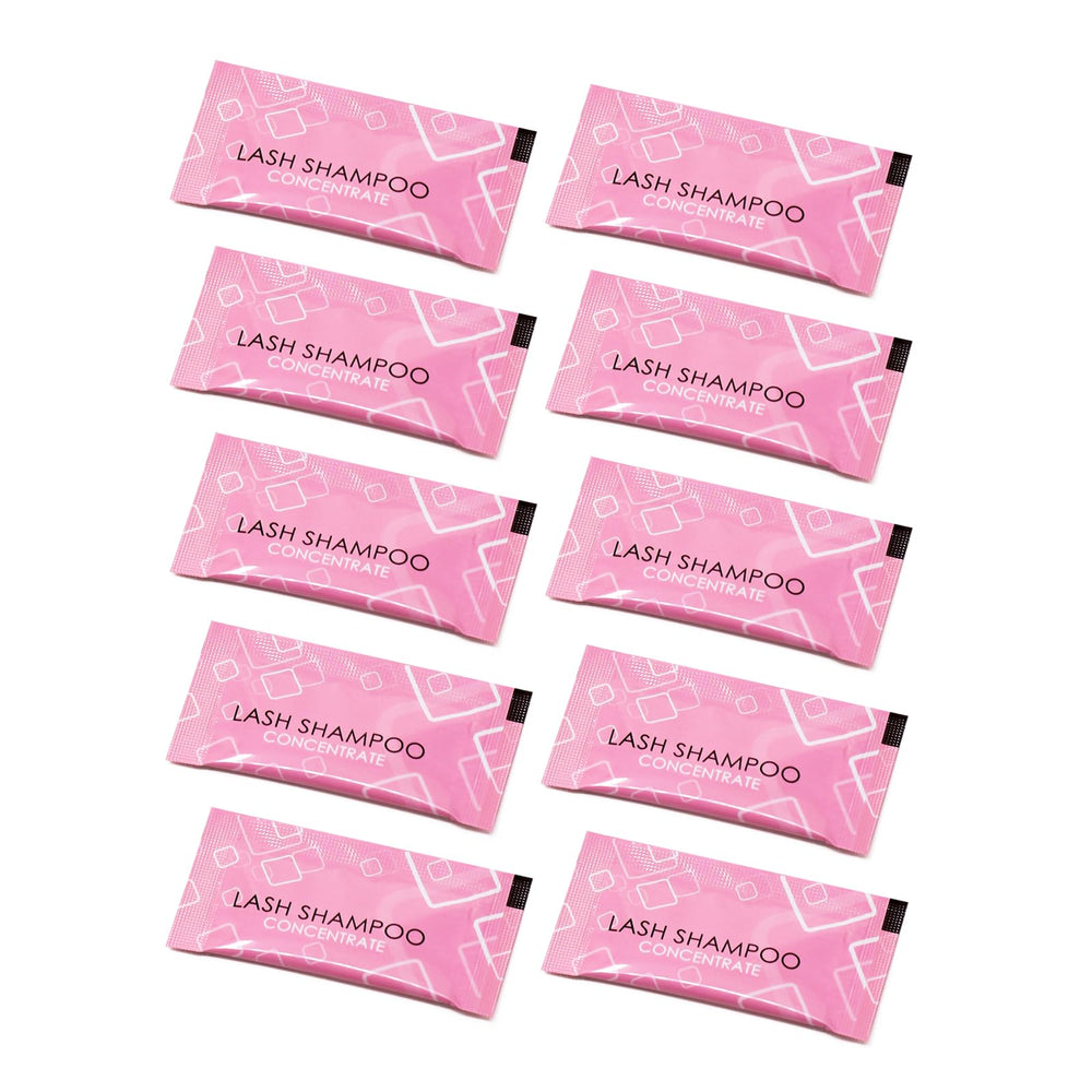 Embagol lash shampoo concentrate bottle demonstrates gentle, oil-free cleansing for extensions.