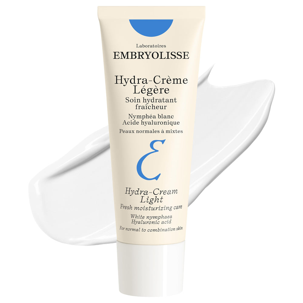 Embryolisse Hydra-Cream Light bottle demonstrates lightweight hydration for normal to combination skin