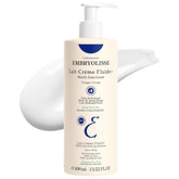 Embryolisse Lait-Crème Fluid+ bottle showing lightweight hydration for face and body