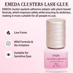 EMEDA Cluster Glue Closeup Application shows precise placement with fast 2-3 second drying time.