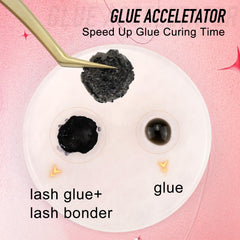 Close-up of EMEDA Lash Bonder showing elasticity boost on adhesive