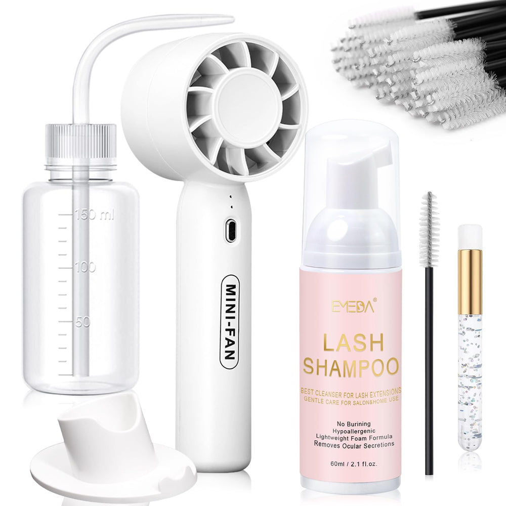 EMEDA kit para pestañas con ventilador mini recargable para secado rápido