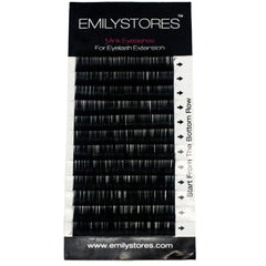 EMILYSTORES under-lower-lashes extensions close-up in black semi-dull finish for natural, lightweight wear.