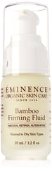 Eminence Bamboo Firming Fluid bottle demonstrates daily hydration for dry skin.