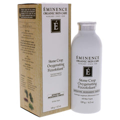 Eminence Stone Crop hydrates with aloe and microgreens during exfoliation.