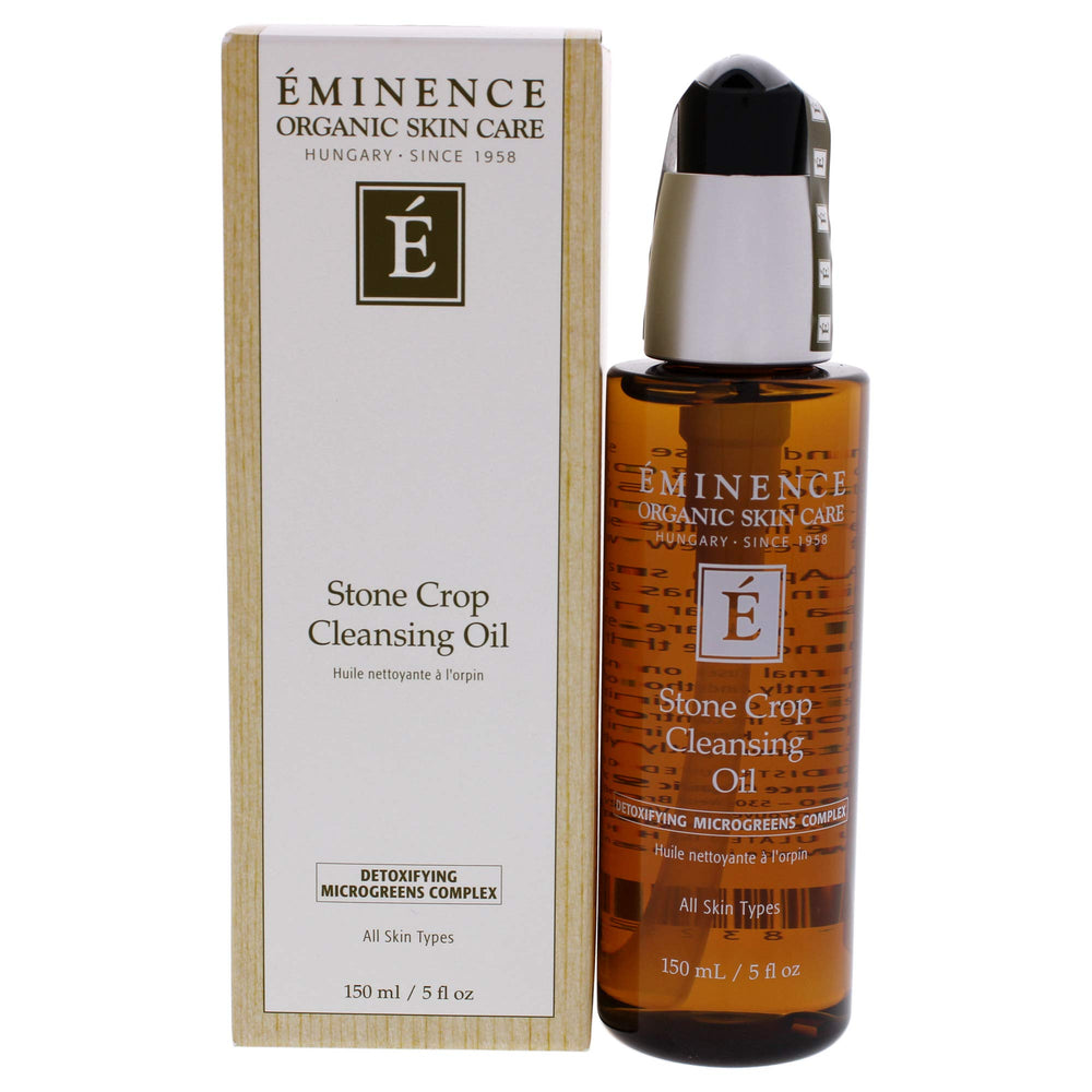 Eminence Stone Crop Cleansing Oil bottle for gentle makeup removal and balance