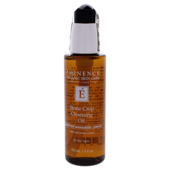 Eminence Stone Crop Cleansing Oil pour shows quick makeup melt