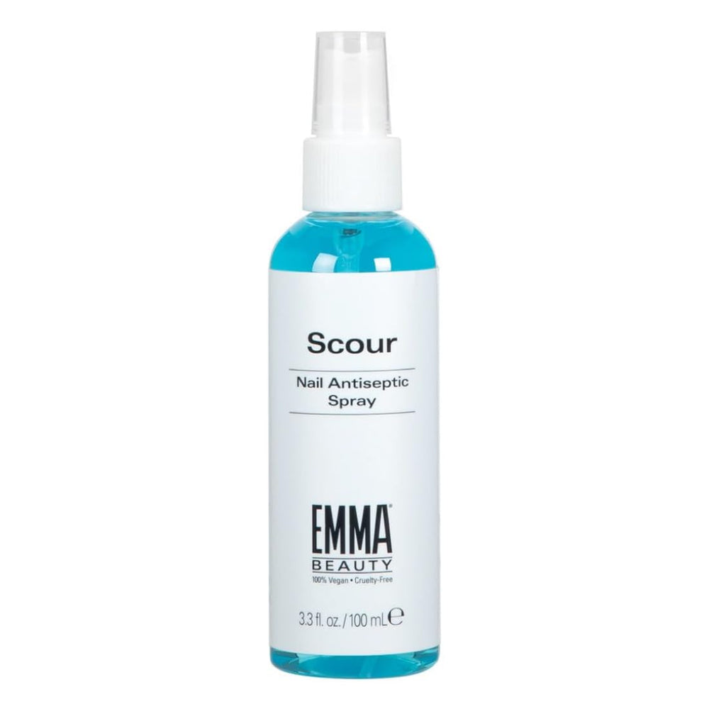 EMMA Beauty Scour Nail Antiseptic Spray bottle pour for pristine nail prep.