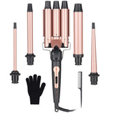 Emocci Pro large 3-barrel ceramic wand for versatile textures.