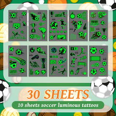 EMOME glow-in-the-dark soccer tattoos for kids, perfect Easter basket fillers.