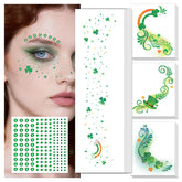 EMOME tatuajes faciales trébol brillante para look festivo fácil de aplicar