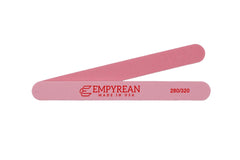 Empyrean Premium Nail Files with pink cushion, double-side 280/320 grit for precise at-home shaping.