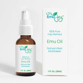 Emu Joy emu oil bottle for daily skin care and moisturizing.