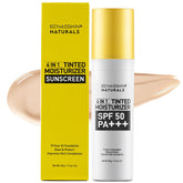 Enaskin Naturals 4-in-1 tinted moisturizer bottle with SPF 50 for daily protection and glow.