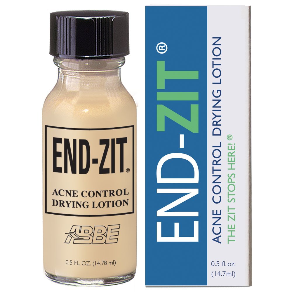 End-zit fast-acting spot-treatment bottle targets blemishes quickly for faster results.