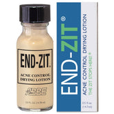 End-zit fast-acting spot-treatment bottle targets blemishes quickly for faster results.