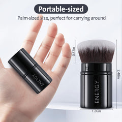 ENERGY Kabuki Brush soft vegan bristles glide smoothly on sensitive skin.